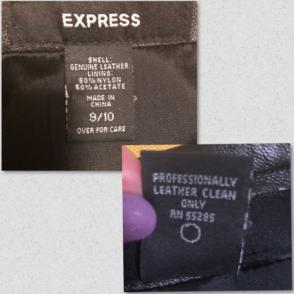 Express Genuine 100% Leather A-Line 2 Way Zipper Classic Sexy Neutral Skirt 9 10 - Picture 10 of 16